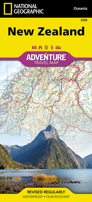 National Geographic Adventure Map: New Zealand Map, Full Color, 3500 Scale