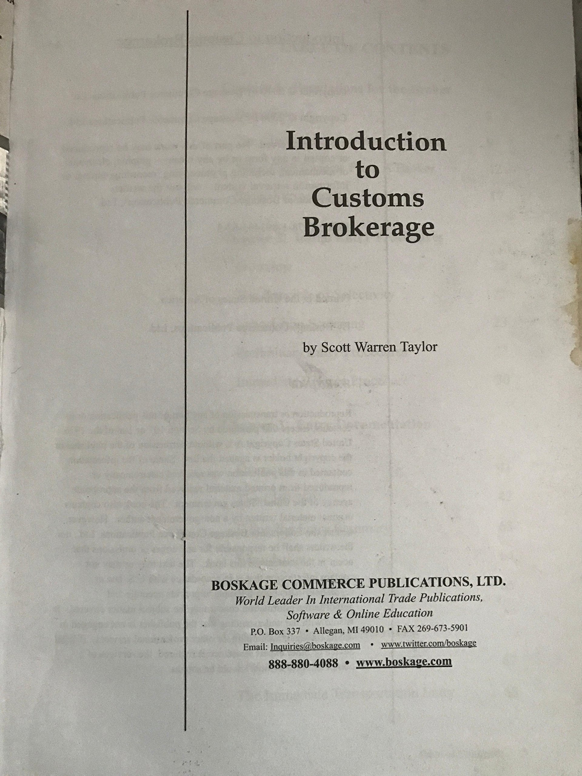 Introduction to Customs Brokerage,Used