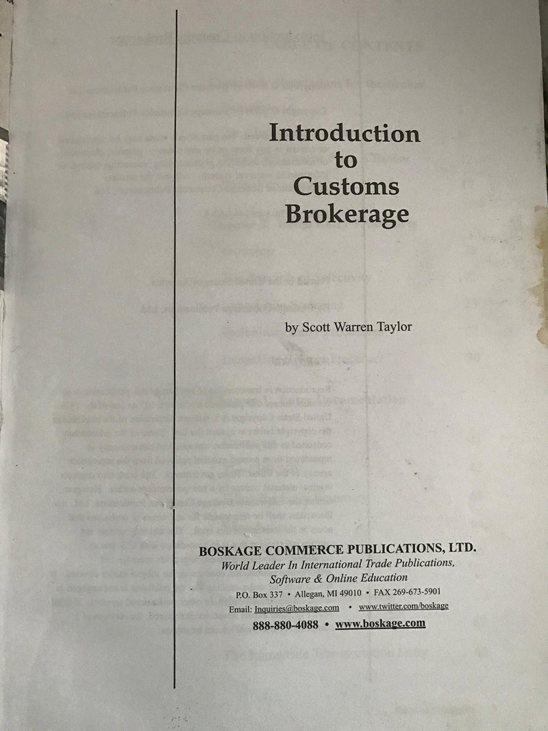 Introduction to Customs Brokerage,Used