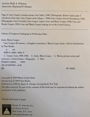 Gary Cooper Off Camera: A Daughter Remembers,New