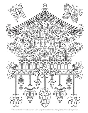 Live for Today Coloring Book (Coloring is Fun) (Design Originals) 32 Inspiring Quotes & BeginnerFriendly Creative Art Activitie,Used