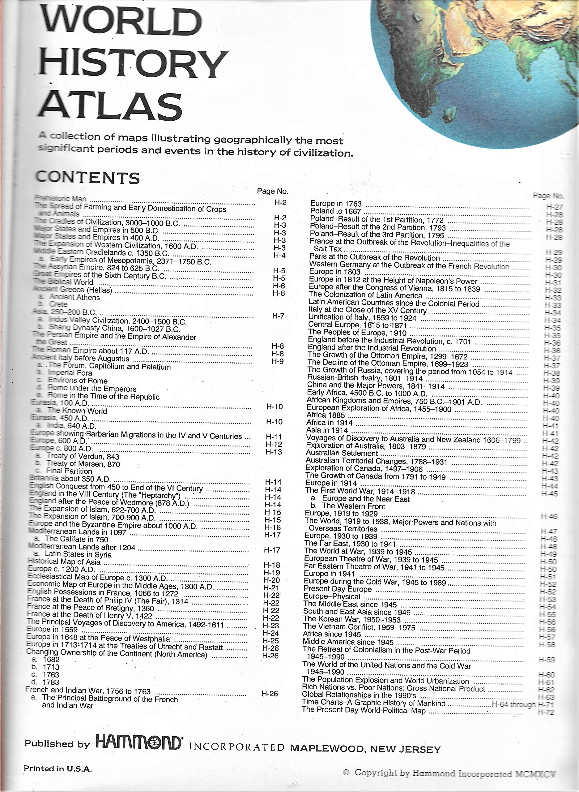 World Historical Atlas,Used