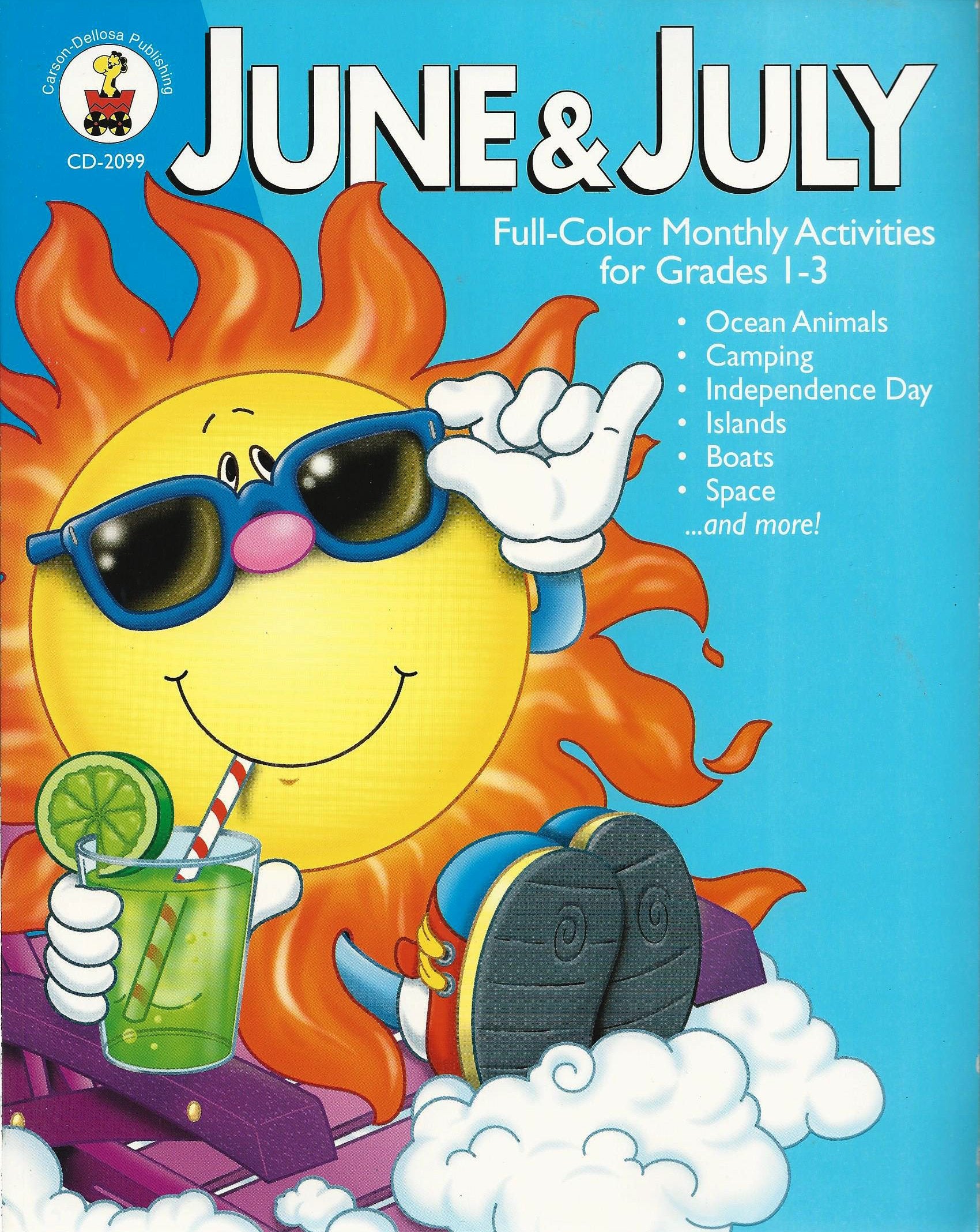 June & July: FullColor Monthly Activities for Grades 13,Used