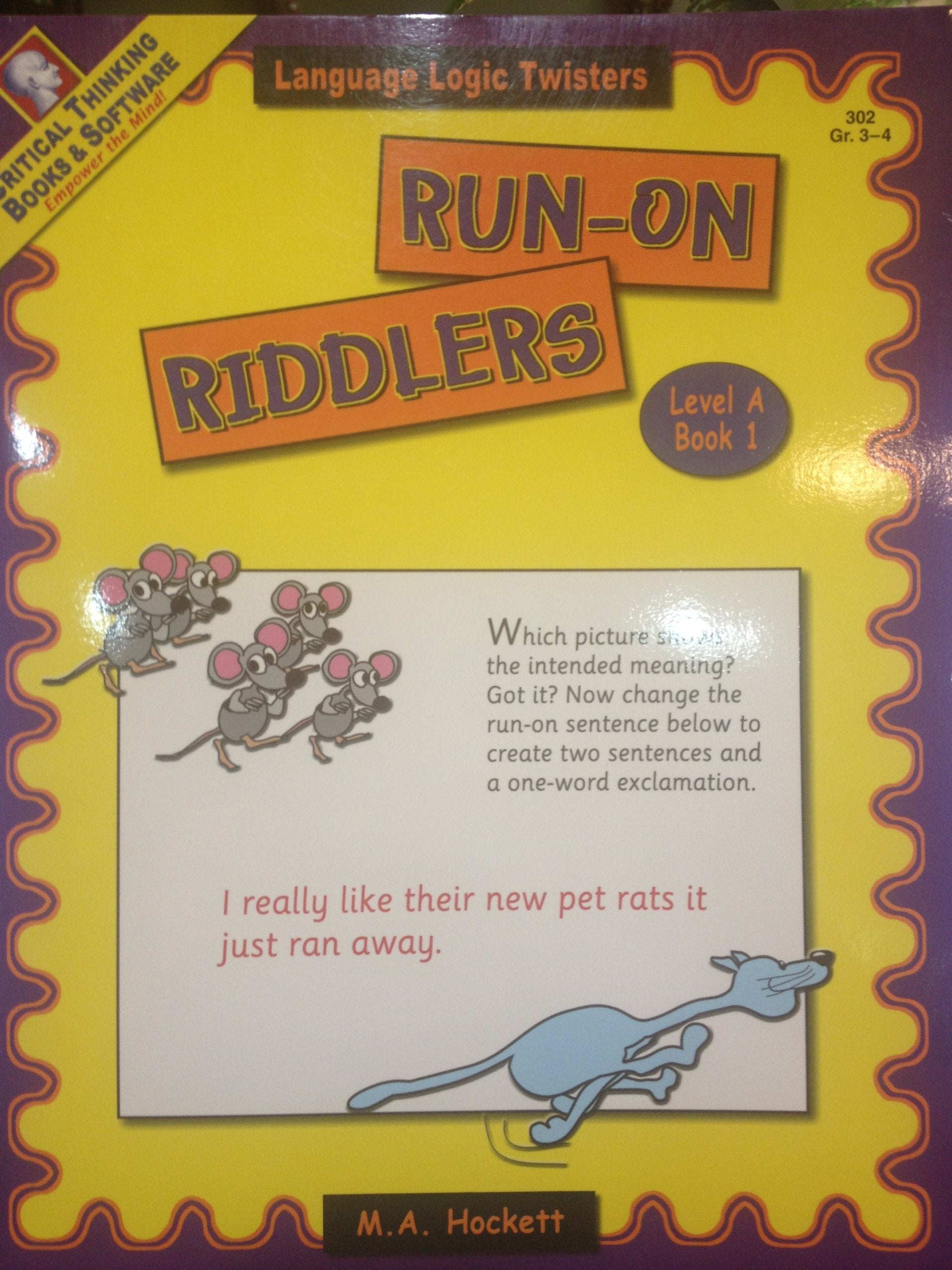 Punctuation Puzzlers, Level A Book 1 RunOn Riddlers,Used