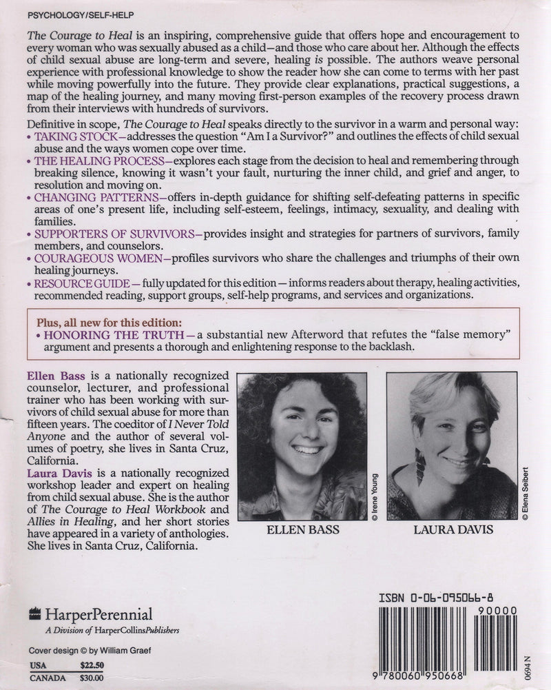 The Courage to Heal  Third Edition  Revised and Expanded: A Guide for Women Survivors of Child Sexual Abuse,Used