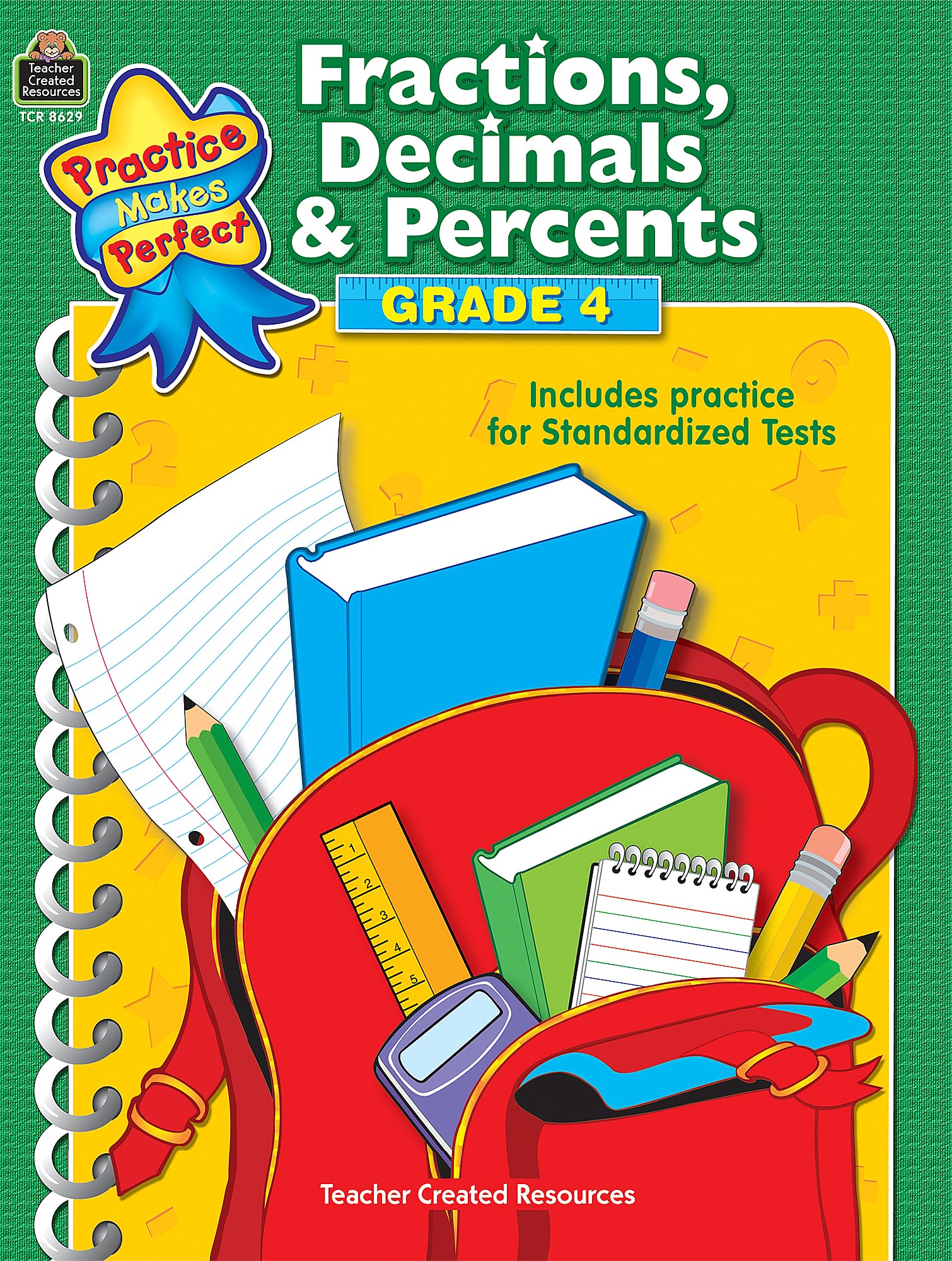 Fractions, Decimals & Percents Grade 4 (Practice Makes Perfect (Teacher Created Materials)),Used