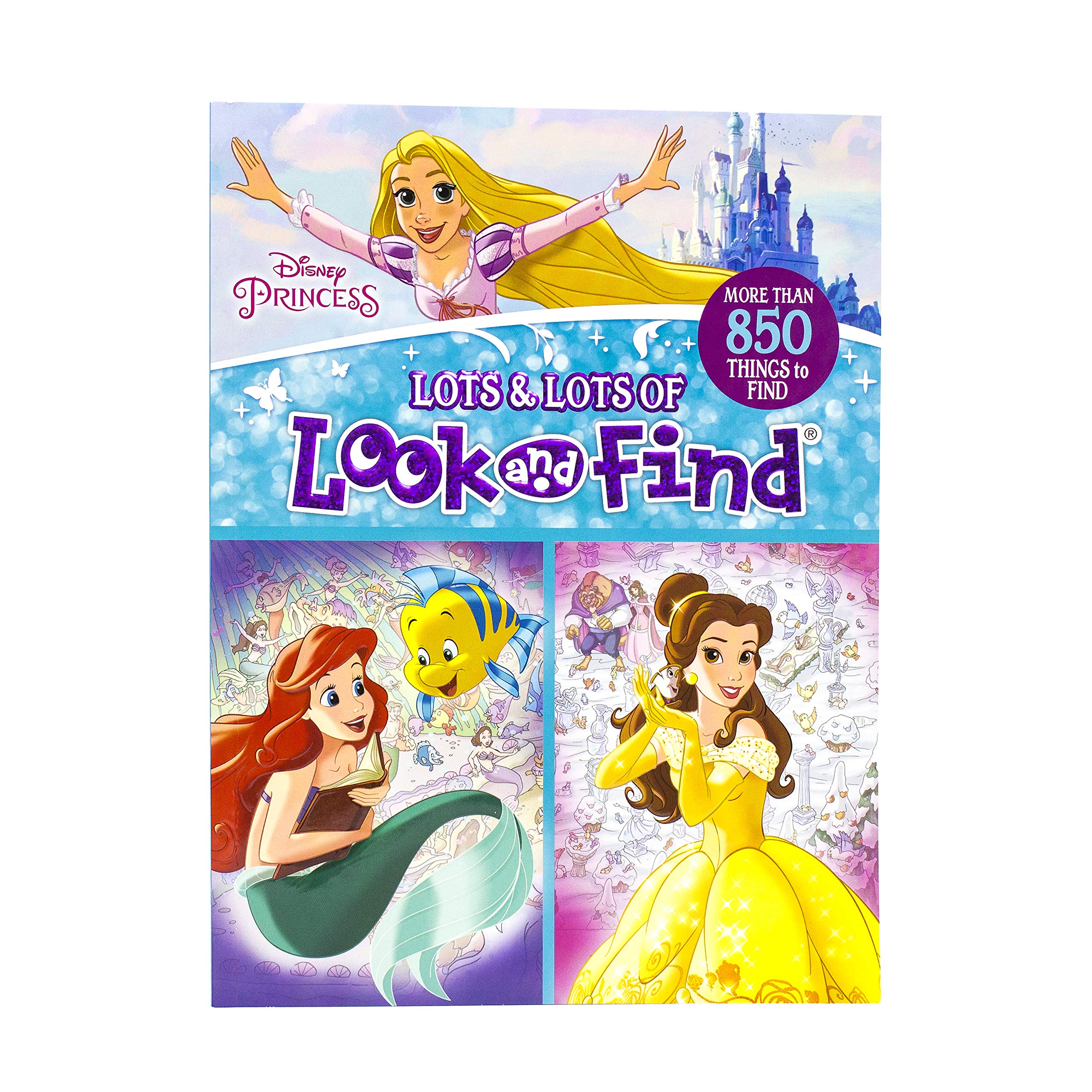 Disney Princess Cinderella, Ariel, Belle, and More!  Lots and Lots of Look And Find Activity Book  PI Kids,Used