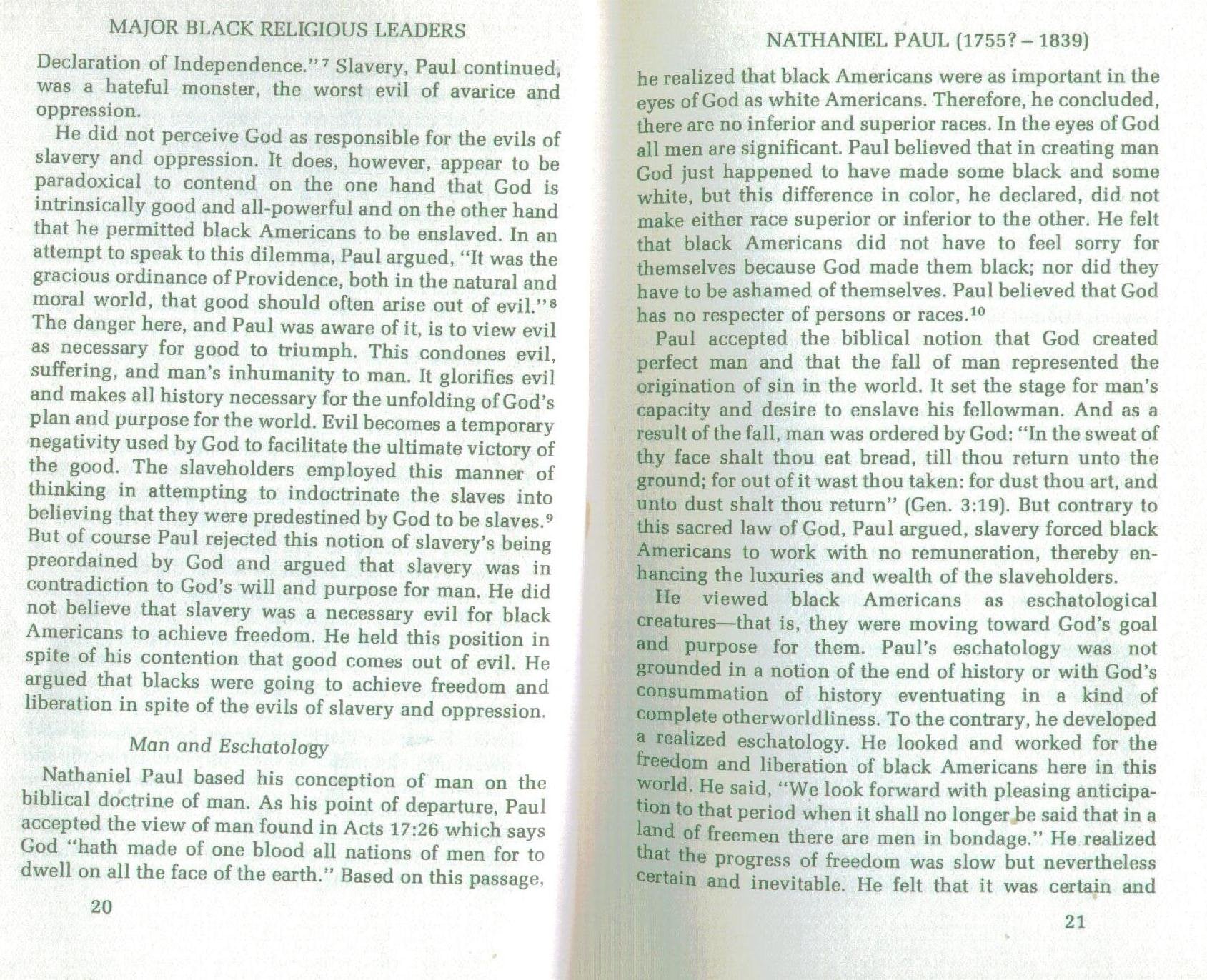 Major Black Religious Leaders, 17551940,Used