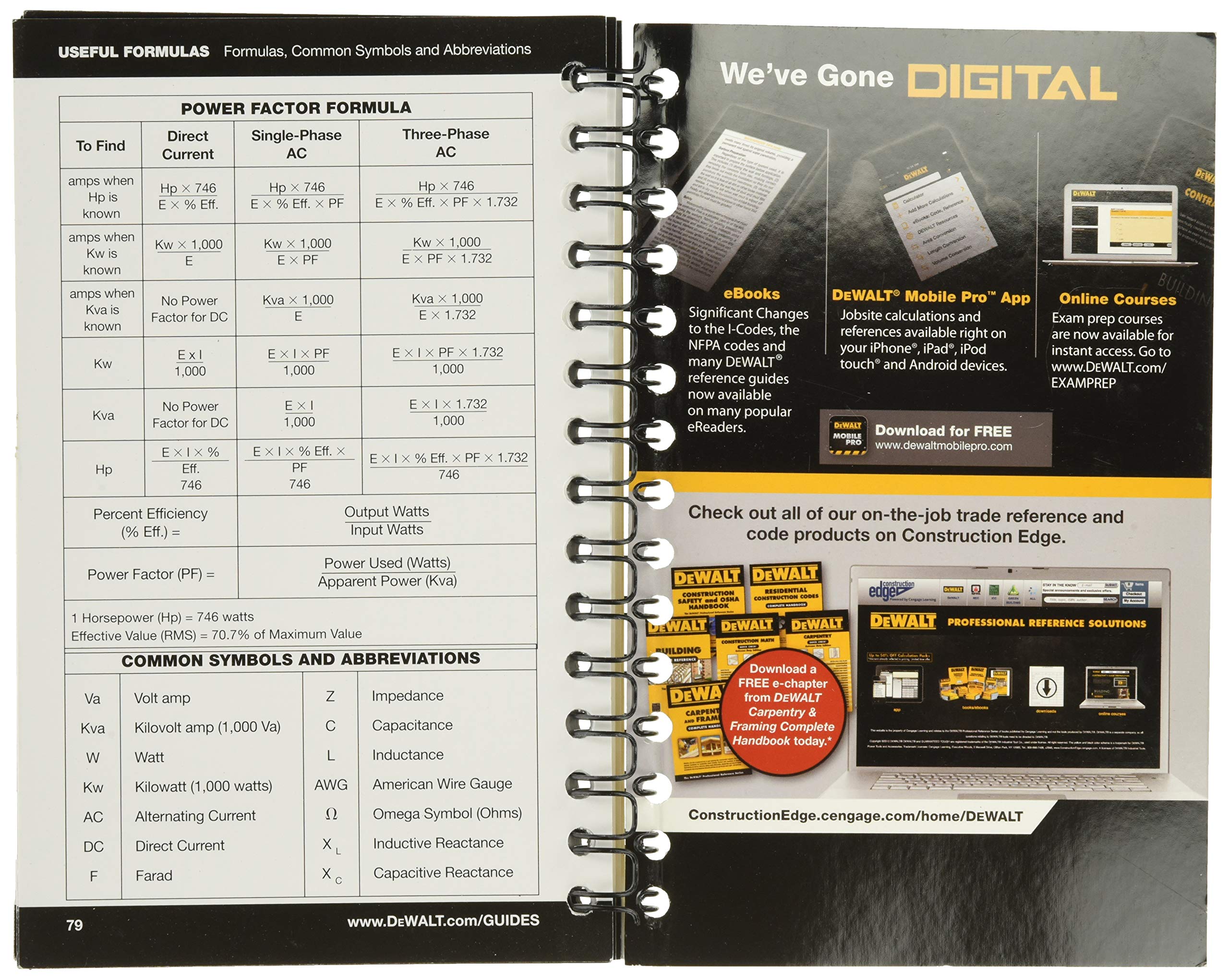 Dewalt Electrical Code Reference: Based On The 2017 Nec (Dewalt Series)