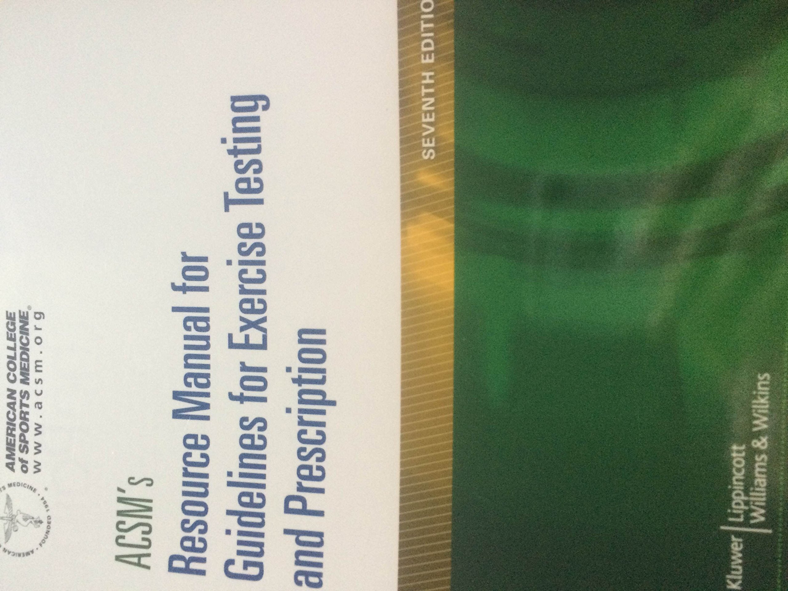 ACSM's Resource Manual for Guidelines for Exercise Testing and Prescription (American College of Sports Medicine),New