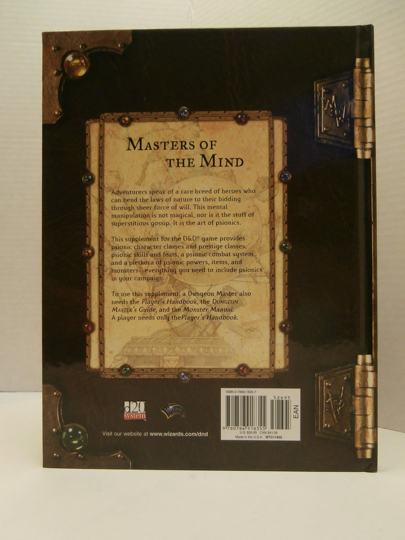 Psionics Handbook (Dungeons & Dragons D20 3.0 Fantasy Roleplaying),Used