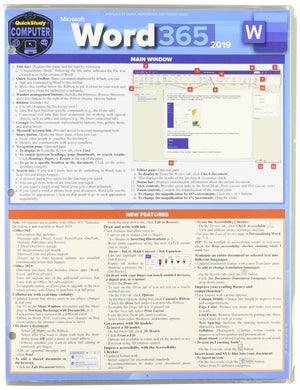 Microsoft Word 365 2019: A Quickstudy Laminated Software Reference Guide,Used