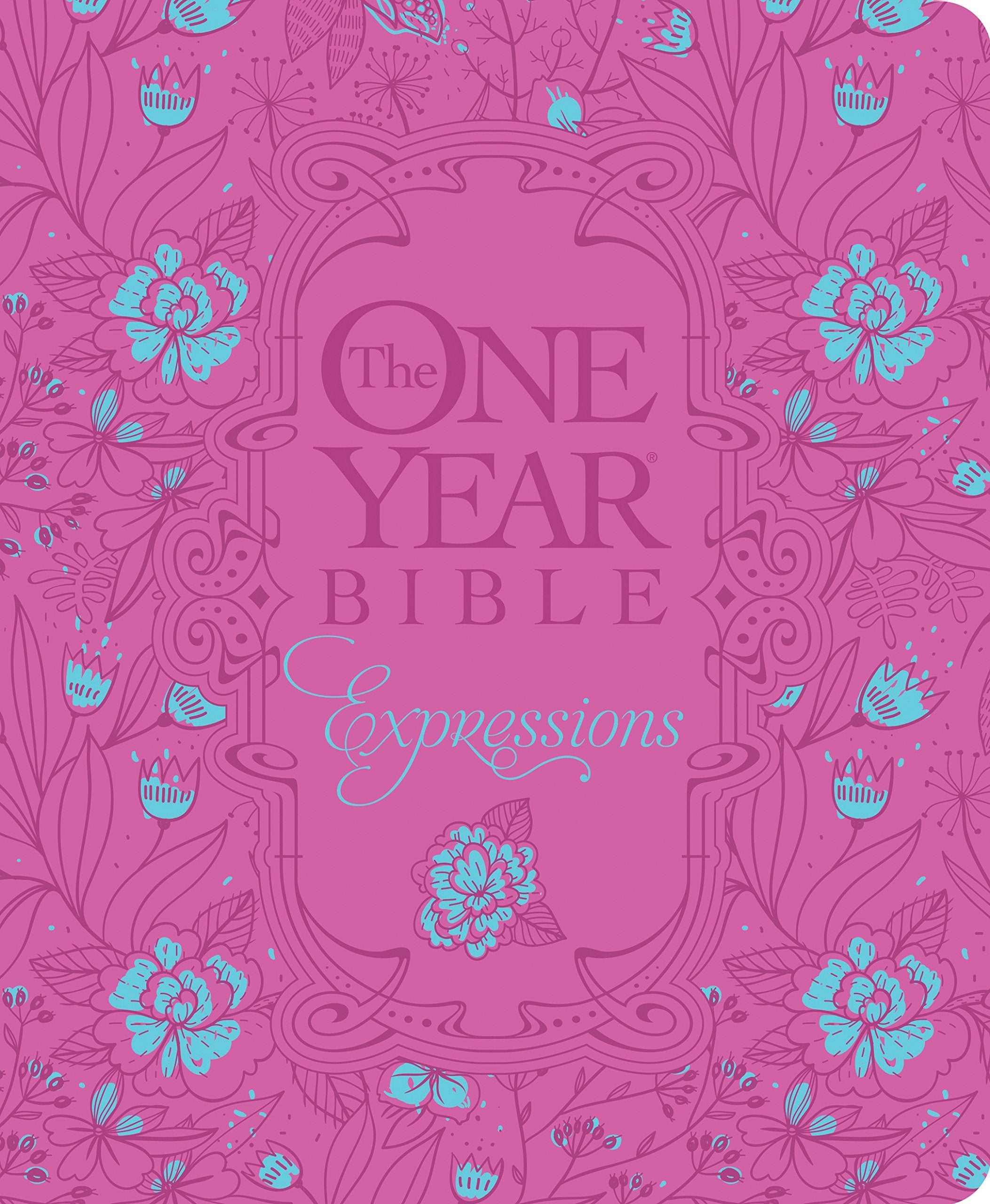 The One Year Bible Expressions NLT, Deluxe (Hardcover, Pink Flowers)