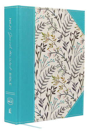 Nkjv, Journal The Word Bible, Large Print, Cloth Over Board, Blue Floral, Red Letter: Reflect, Journal, Or Create Art Next To Yo