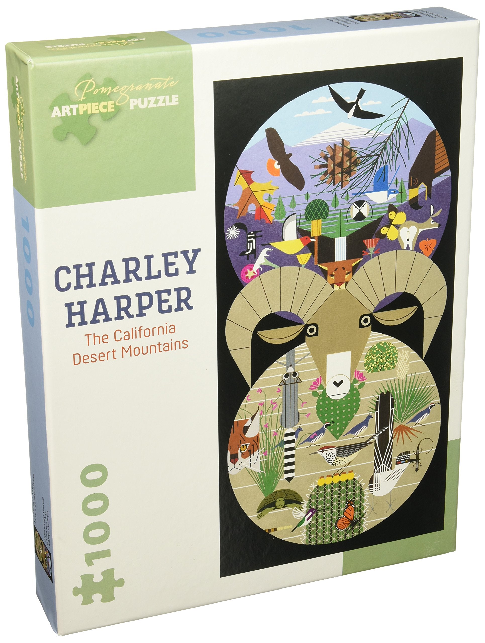 Charley Harper the California Desert Mountains 1000Piece Jigsaw Puzzle Aa959,Used
