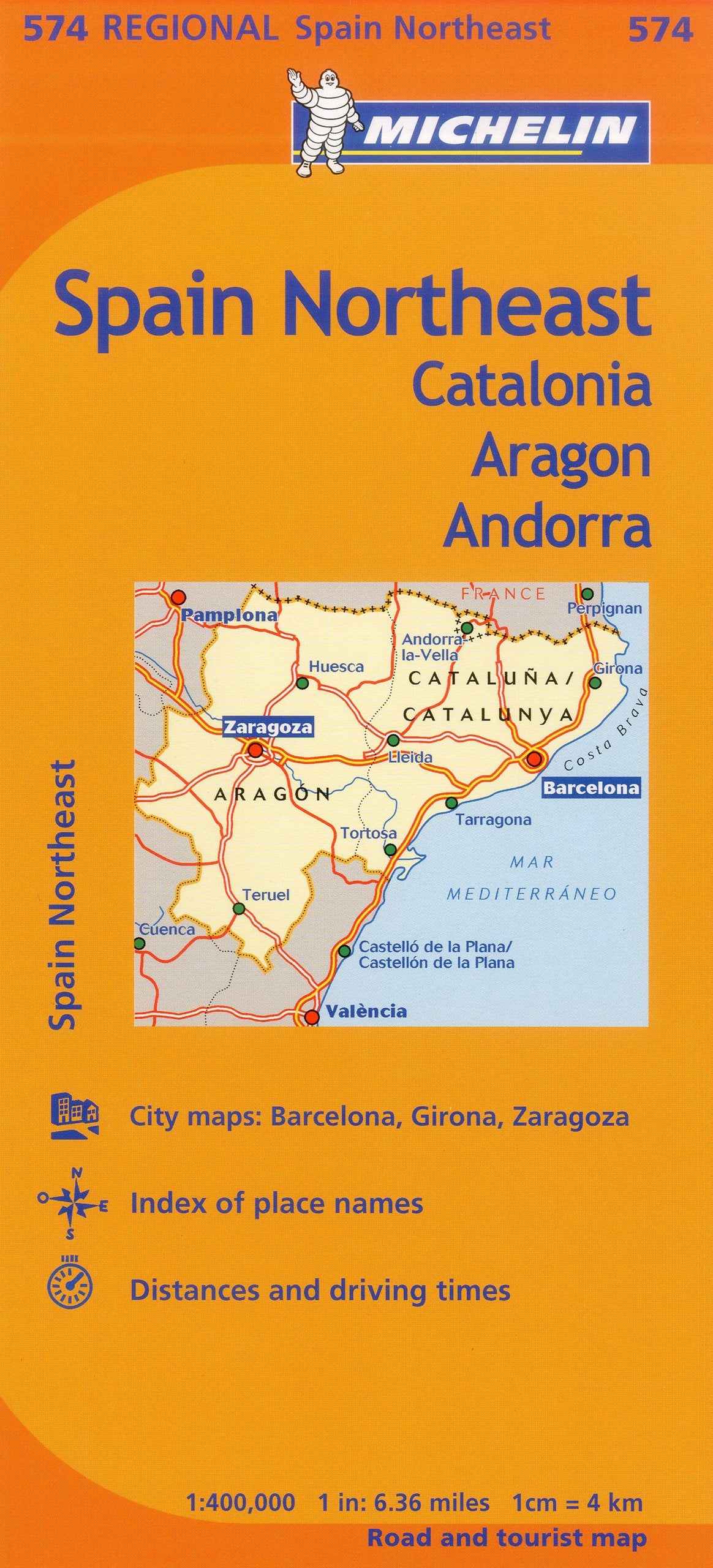 Michelin Spain: Northeast Catalonia, Aragon, Andorra, Map 574 (Maps/Regional (Michelin)),New