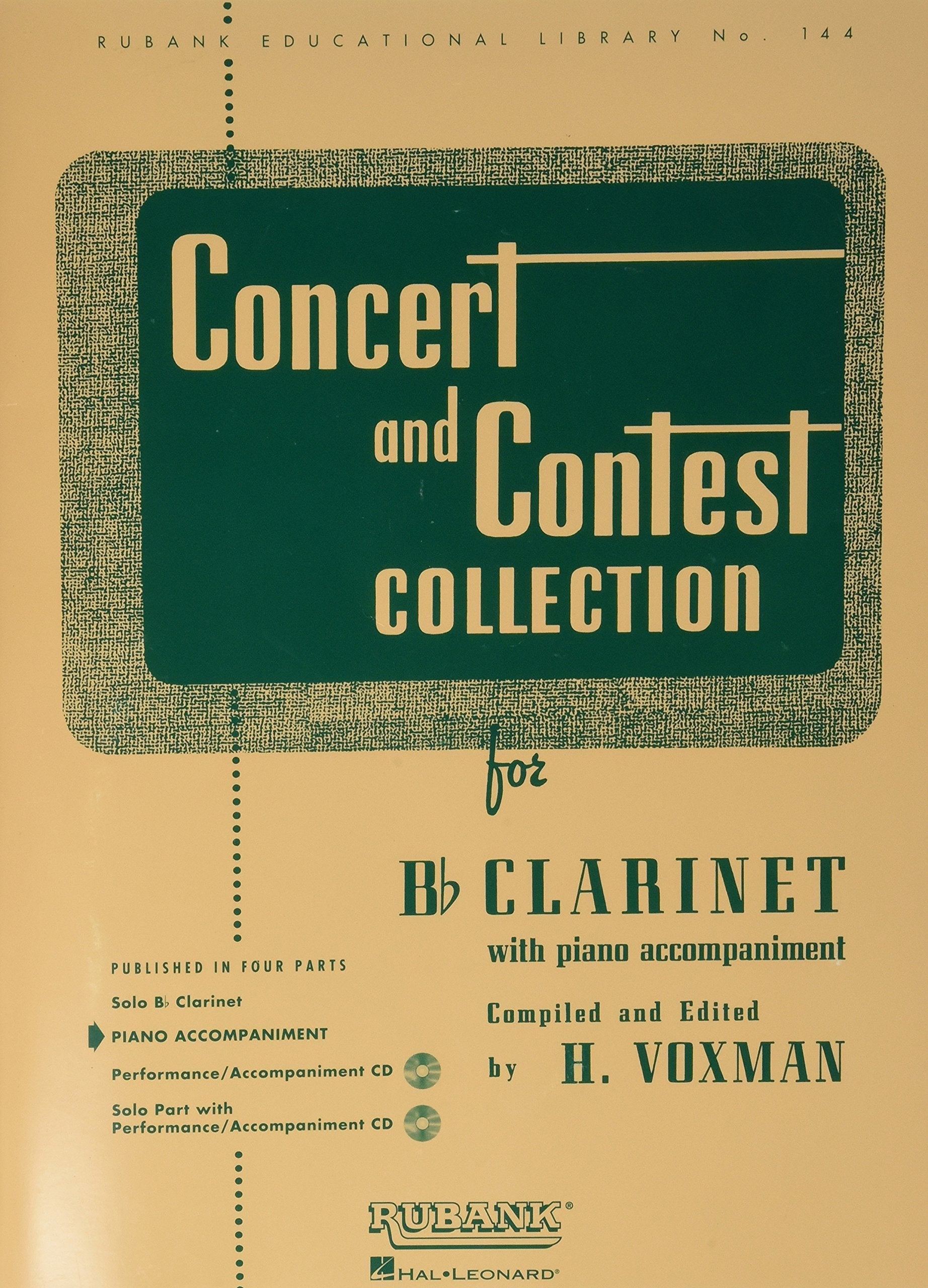 Concert and Contest Collection for Bb Clarinet: Piano Accompaniment (Rubank Educational Library),Used