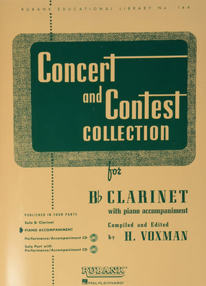 Concert and Contest Collection for Bb Clarinet: Piano Accompaniment (Rubank Educational Library),Used
