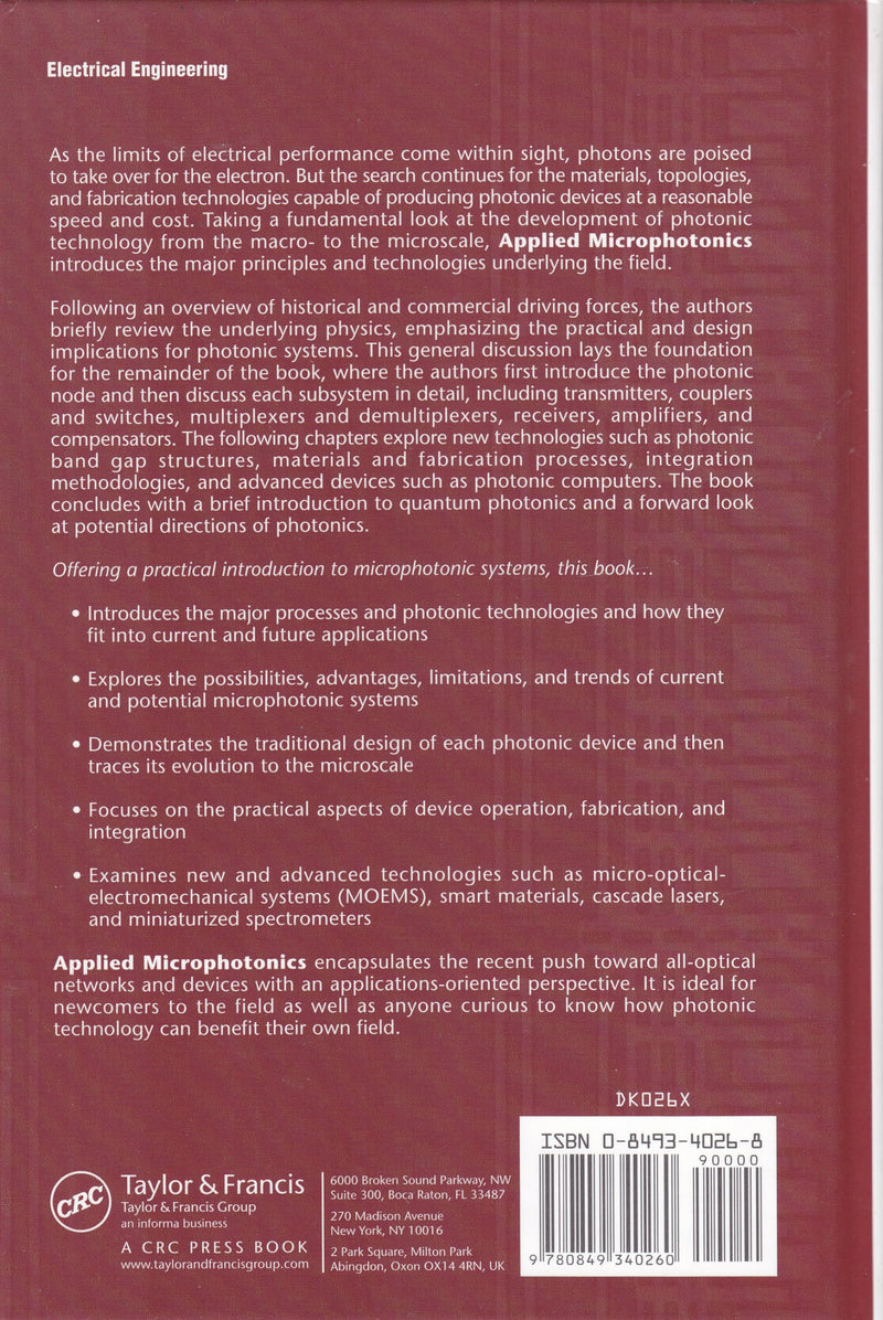 Applied Microphotonics (Optical Science and Engineering),Used