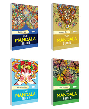 Animals, Art & Culture, Flora & Fauna And Patterns - The Mandala Series :- Colouring Book For Adults, Anti-Stress Colouring Pages, Fun Coloring Book | Pack Of 4 Colouring Books