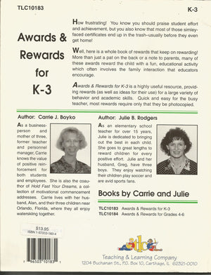 Awards & Rewards for K3: Certificates, Badges, Crafts and More (Teaching & Learning Company, K3),Used