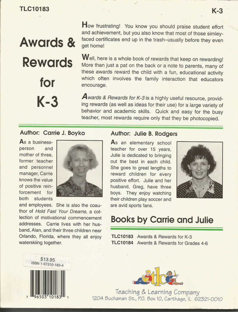 Awards & Rewards for K3: Certificates, Badges, Crafts and More (Teaching & Learning Company, K3),Used