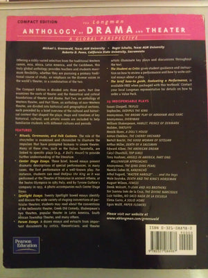 Longman Anthology of Drama and Theater, The: A Global Perspective, Compact Edition,Used