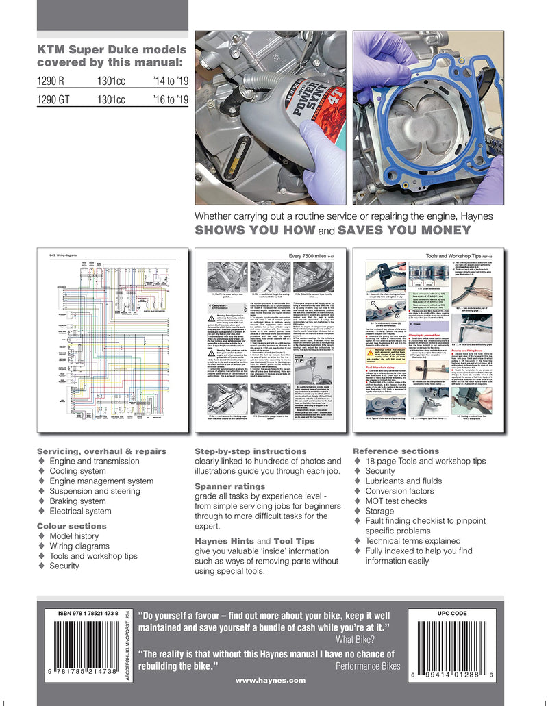 KTM 1290 Super Duke (1419) Haynes Repair Manual (Paperback),Used