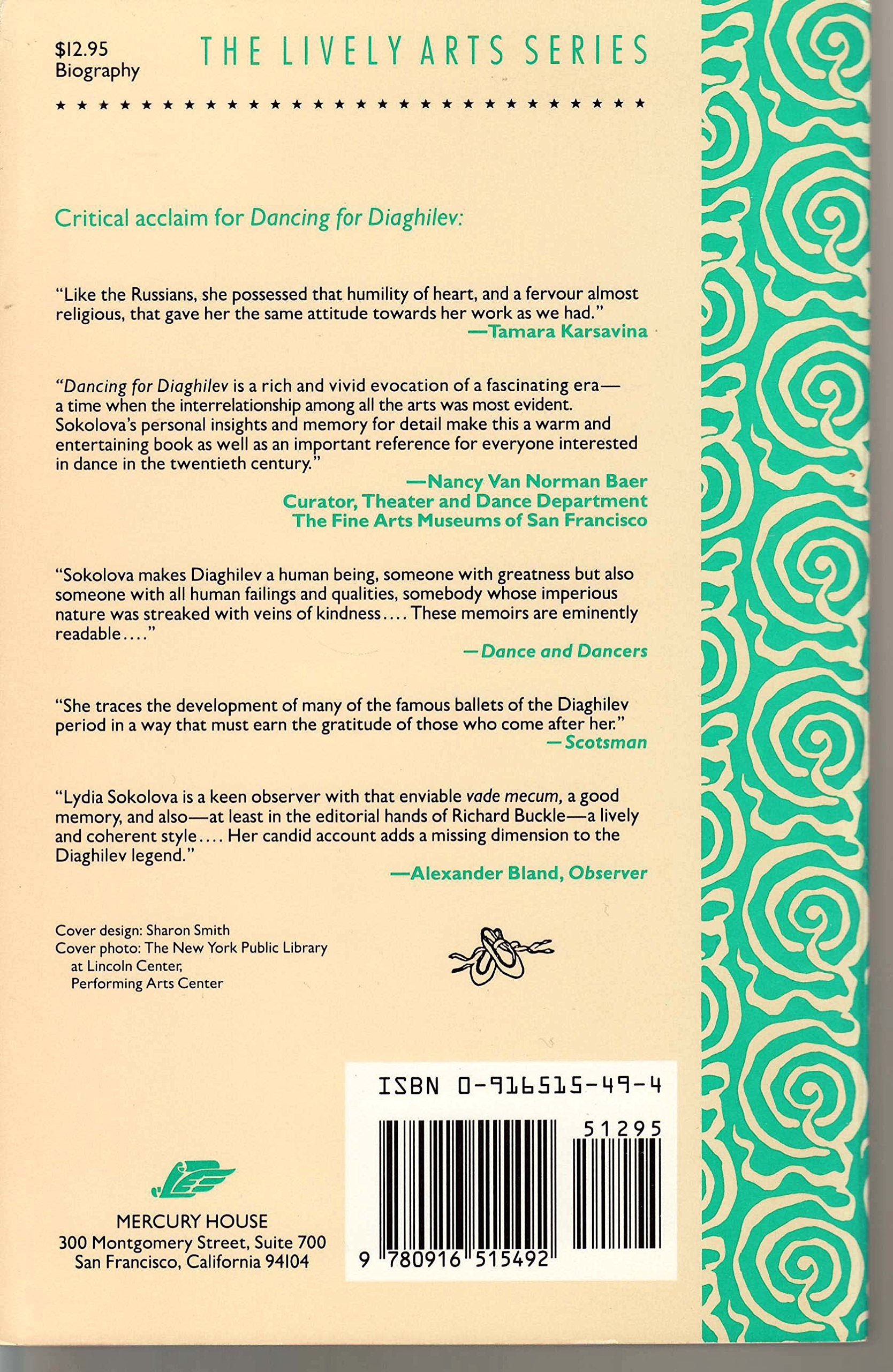 Dancing For Diaghilev: The Memoirs Of Lydia Sokolova,Used