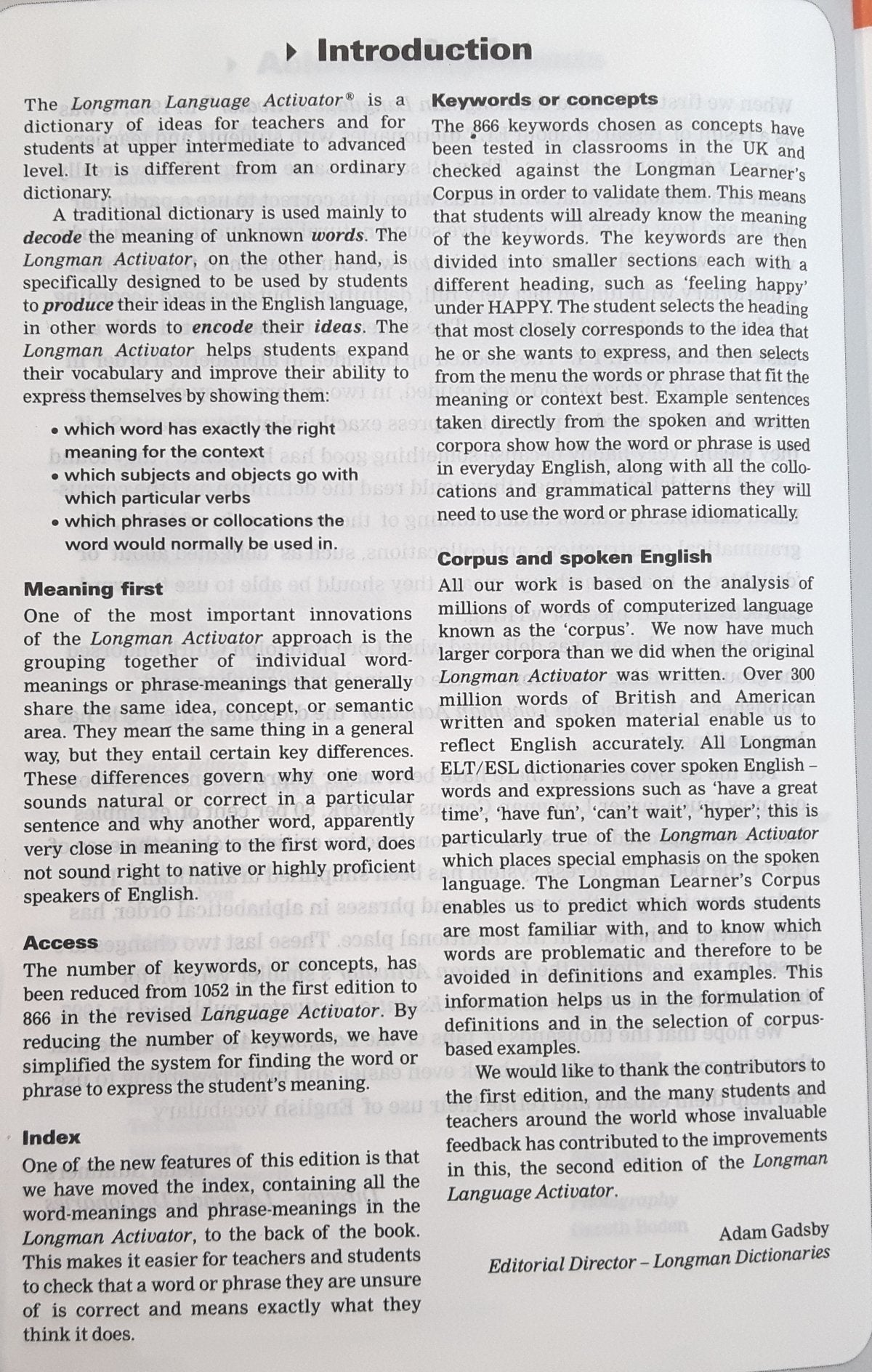 Longman Language Activator: Helps You Write And Speak Natural English, Second Edition,New