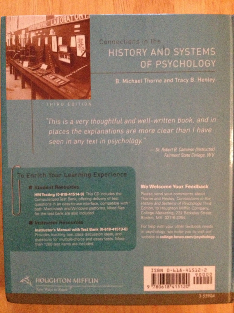 Connections in the History and Systems of Psychology,Used