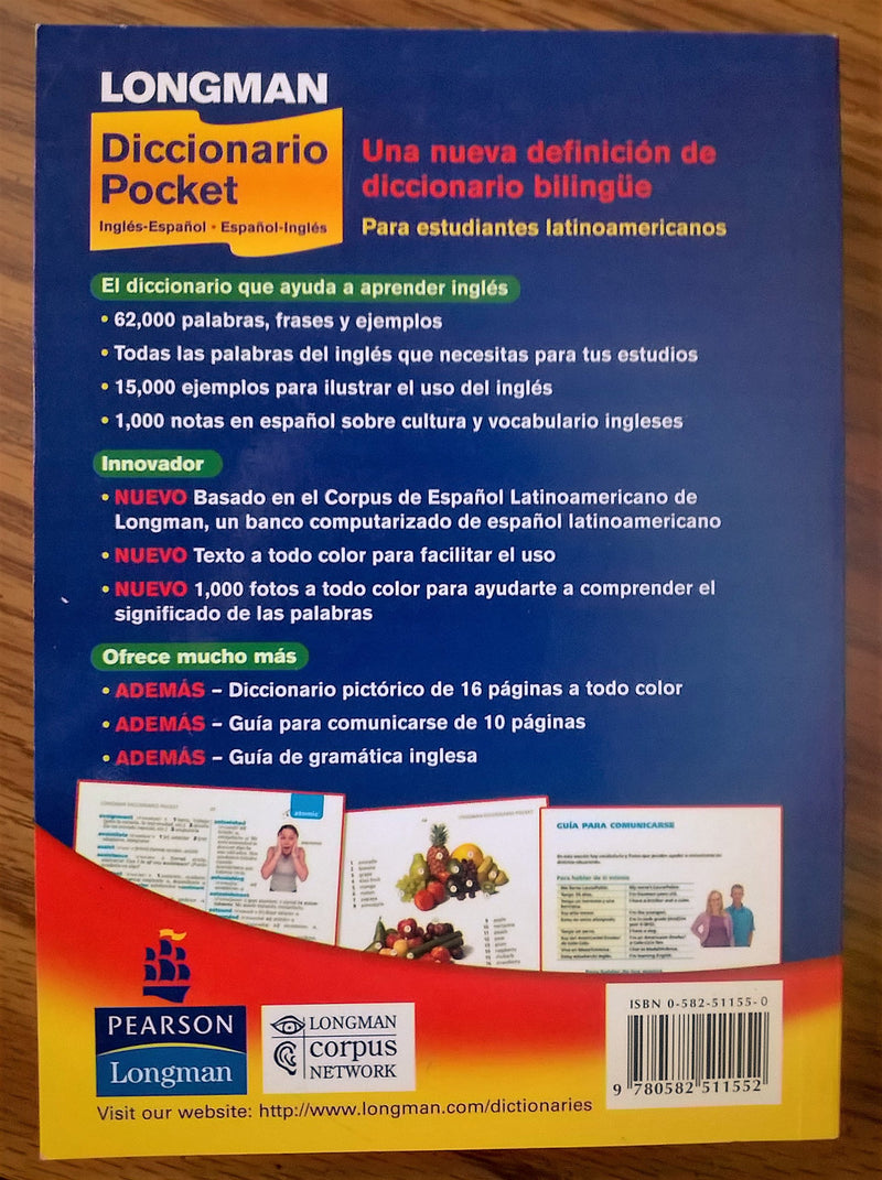 Longman Diccionario Pocket para Estudiantes Latinoamericanos: InglesEspanol y EspanolIngles (Nuevo Edicion),New