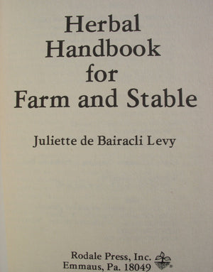 Herbal Handbook for Farm and Stable,New