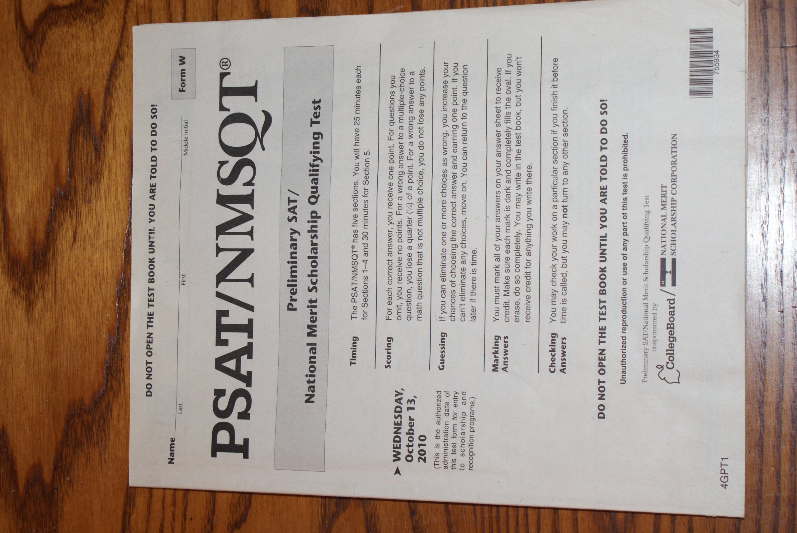 Barron's PSAT/ NMSQT (Barron's test prep),New