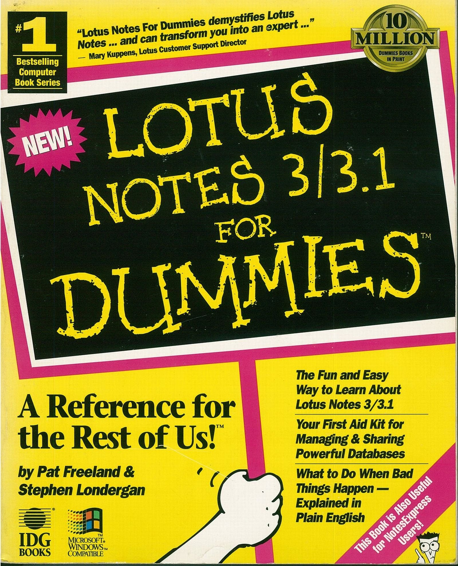 Lotus Notes 3.0/3.1 for Dummies (LOTUS NOTESFOR DUMMIES),Used