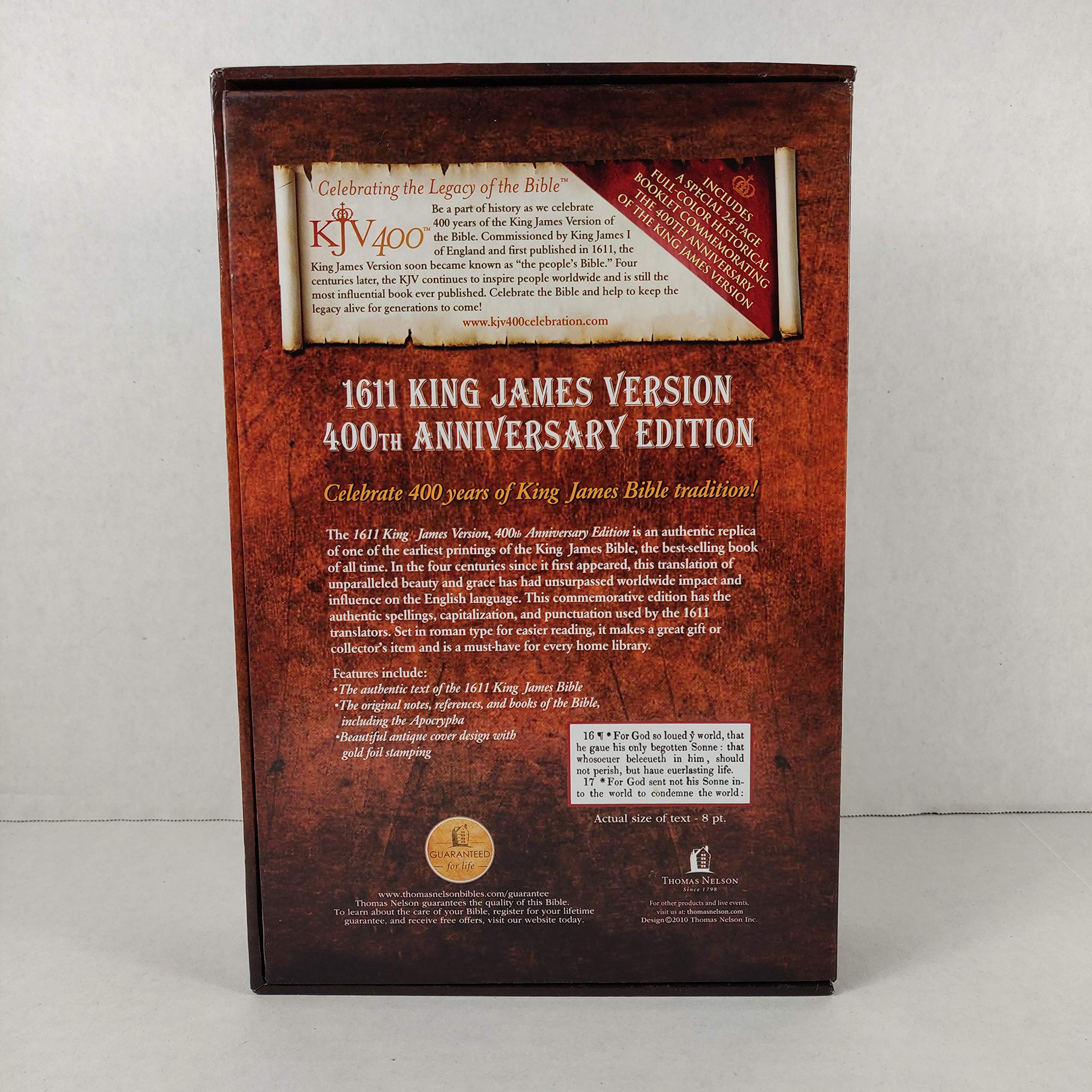 Holy Bible, 1611 King James Version, Commemorative Edition