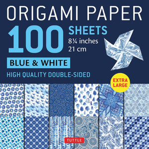 Origami Paper 100 Sheets Blue & White 8 1/4' (21 Cm): Extra Large Doublesided Origami Sheets Printed With 12 Different Designs ,Used