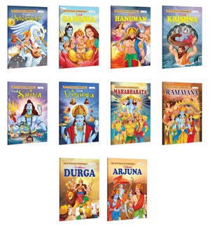 My First Mythology Story Book :- Arjun, Durga, Ganesha, Hanuman, Krishna, Mahabharat, Ramayan, Saraswati, Shiva And Vishnu - Bedtime Mythology Stories, Stories For Young Learners | Combo Of 10 Books