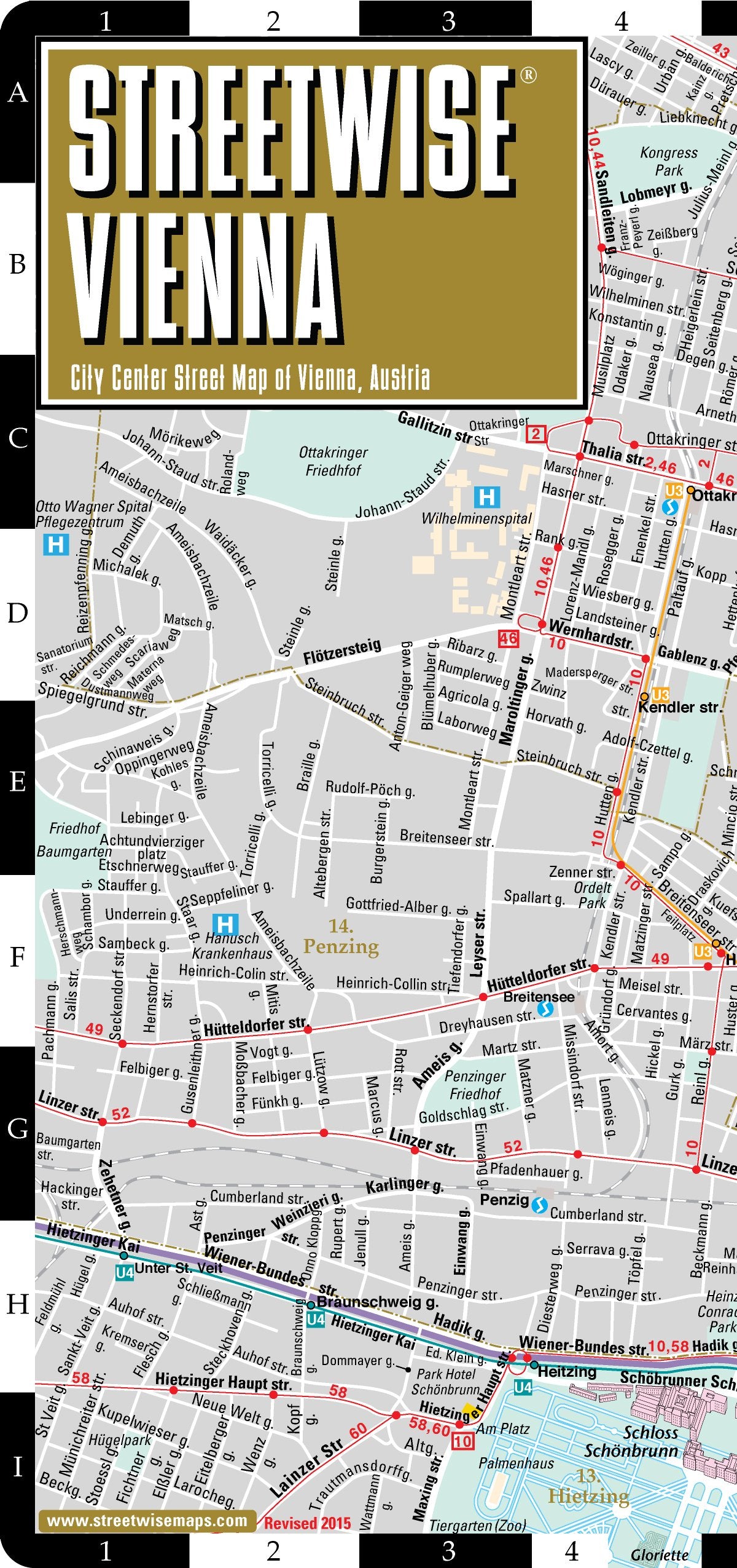 Streetwise Vienna Map  Laminated City Center Street Map Of Vienna, Austria