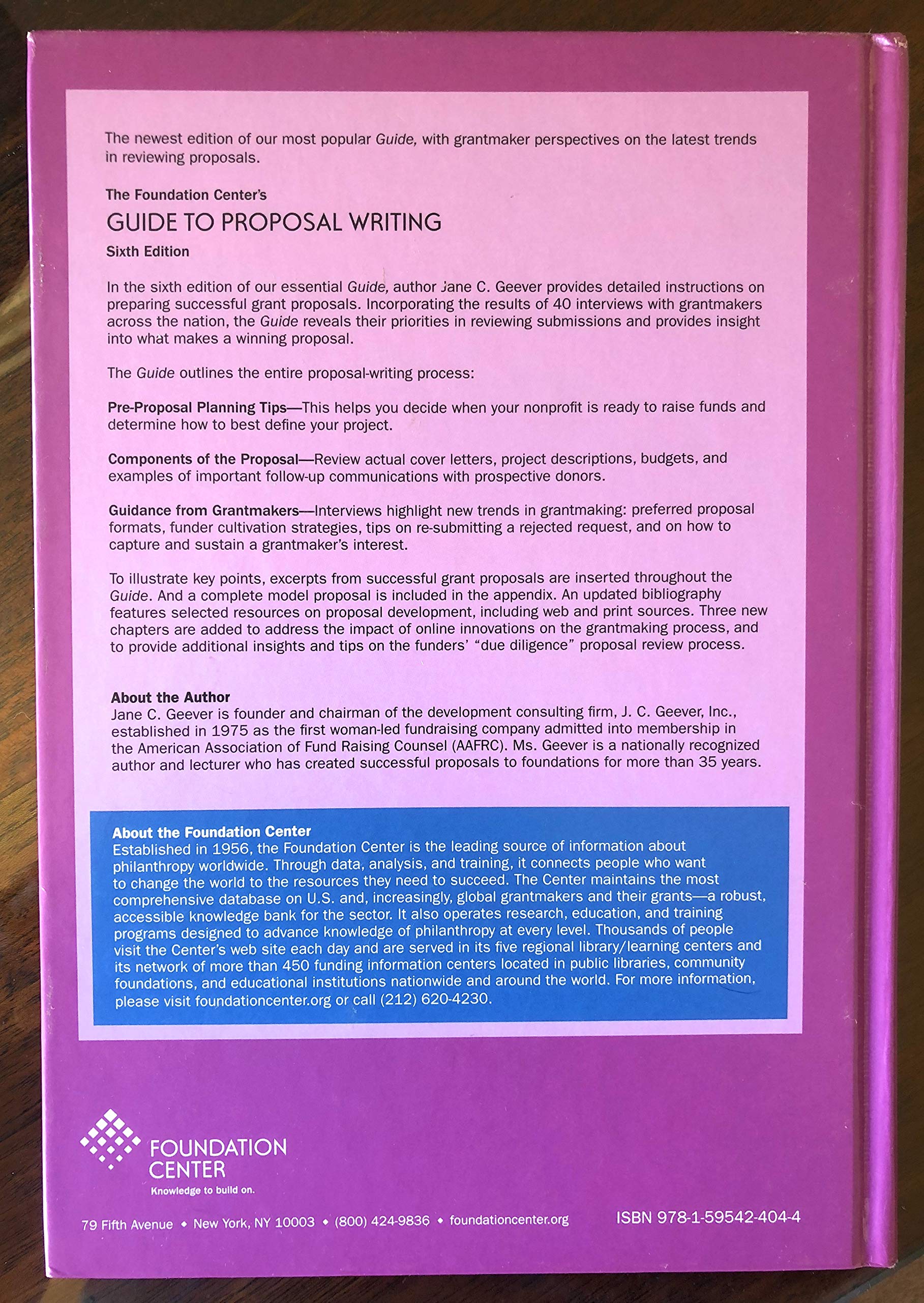 The Foundation Center's Guide to Proposal Writing (Fundraising Guides),New