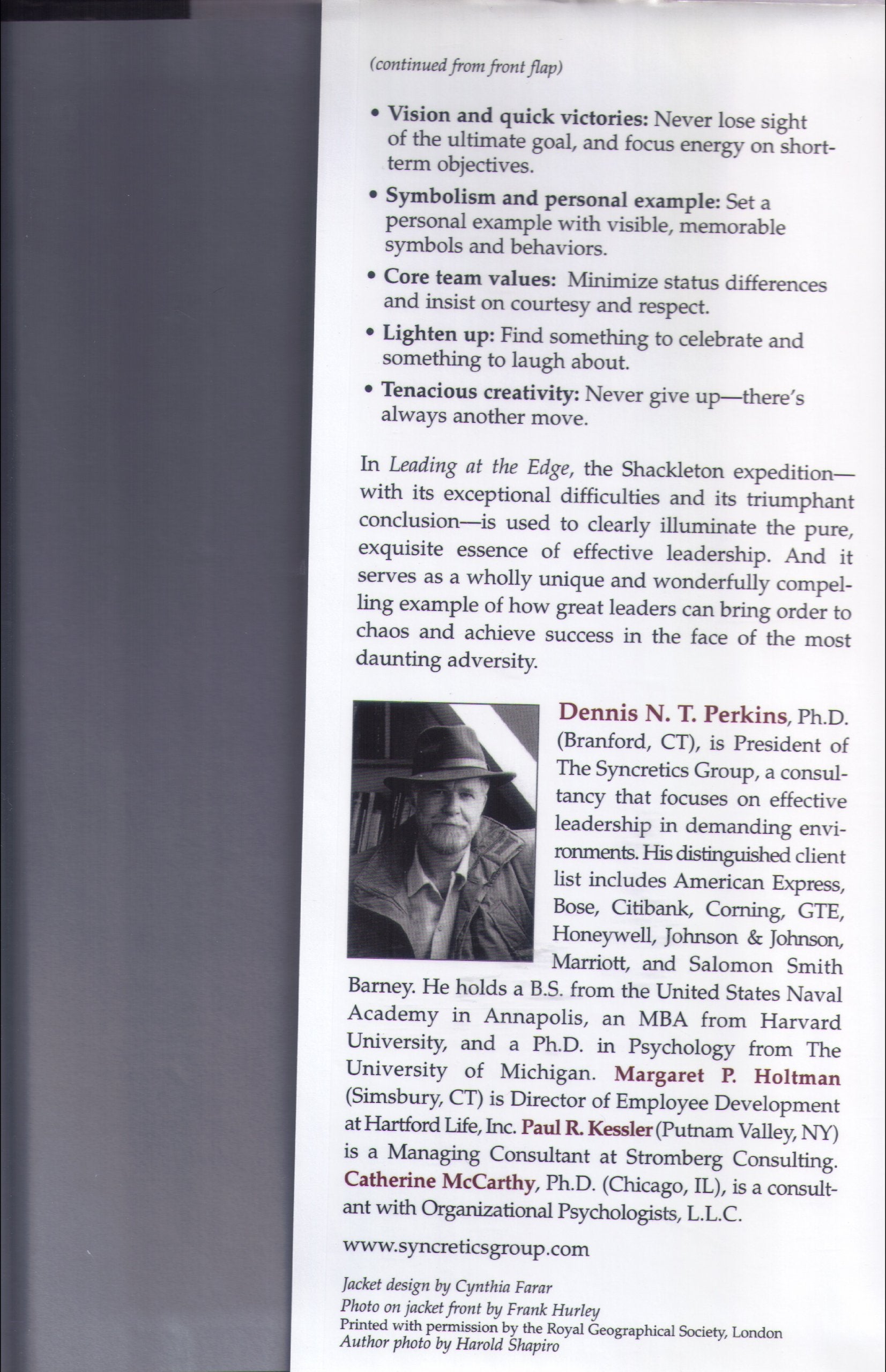 Leading at the Edge : Leadership Lessons from the Extraordinary Saga of Shackleton s Antarctic Expedition