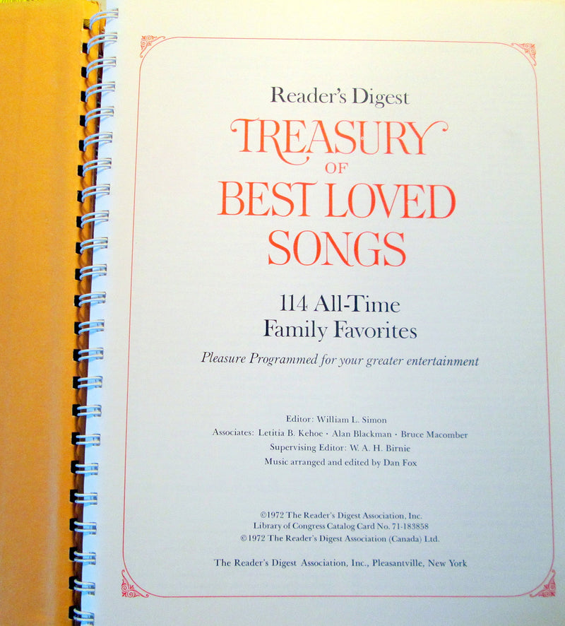 Reader's Digest Treasury of Best Loved Songs: 114 All Time Family Favorites,New