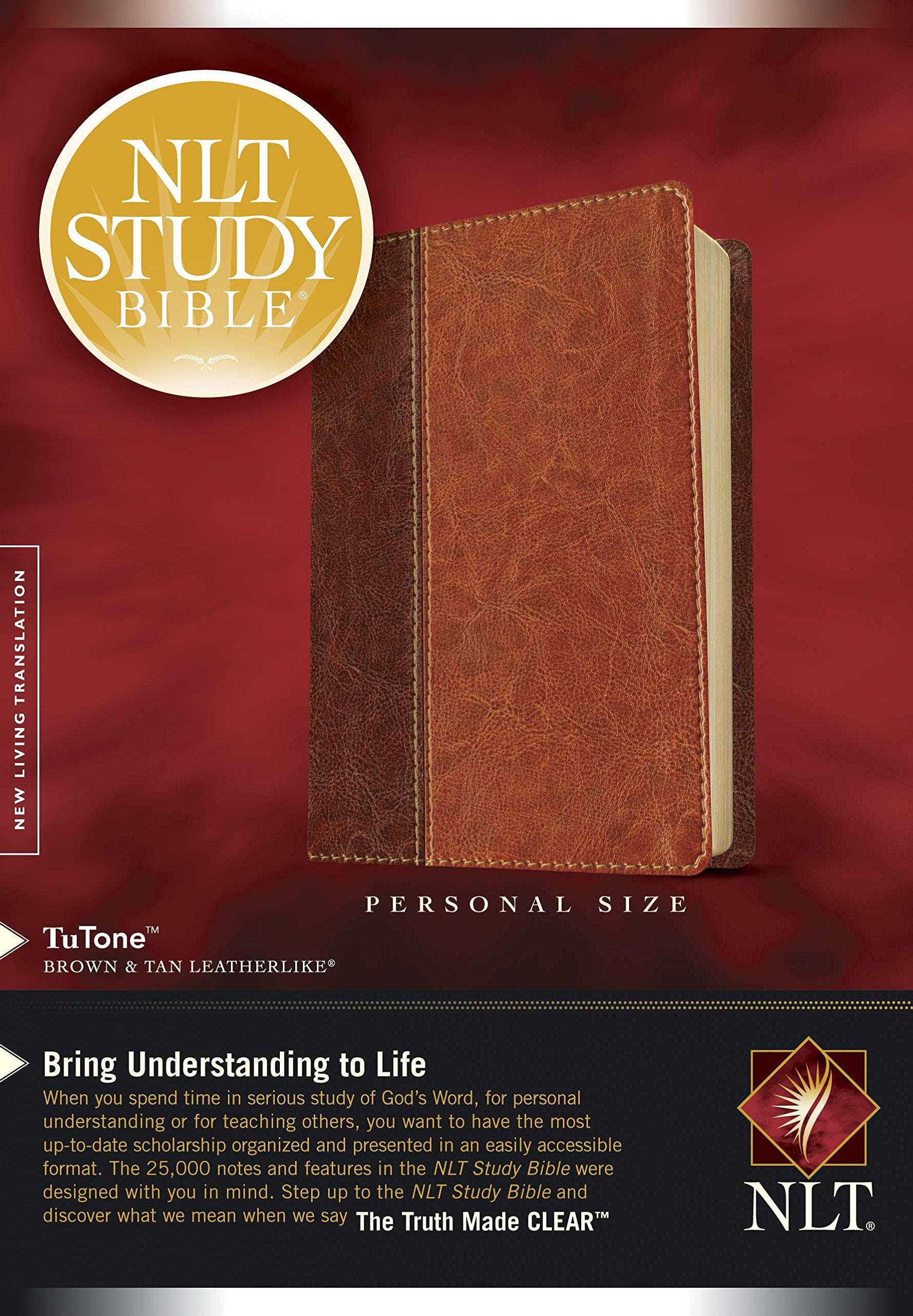 NLT Study Bible, Personal Size, TuTone (LeatherLike, Brown/Tan),Used