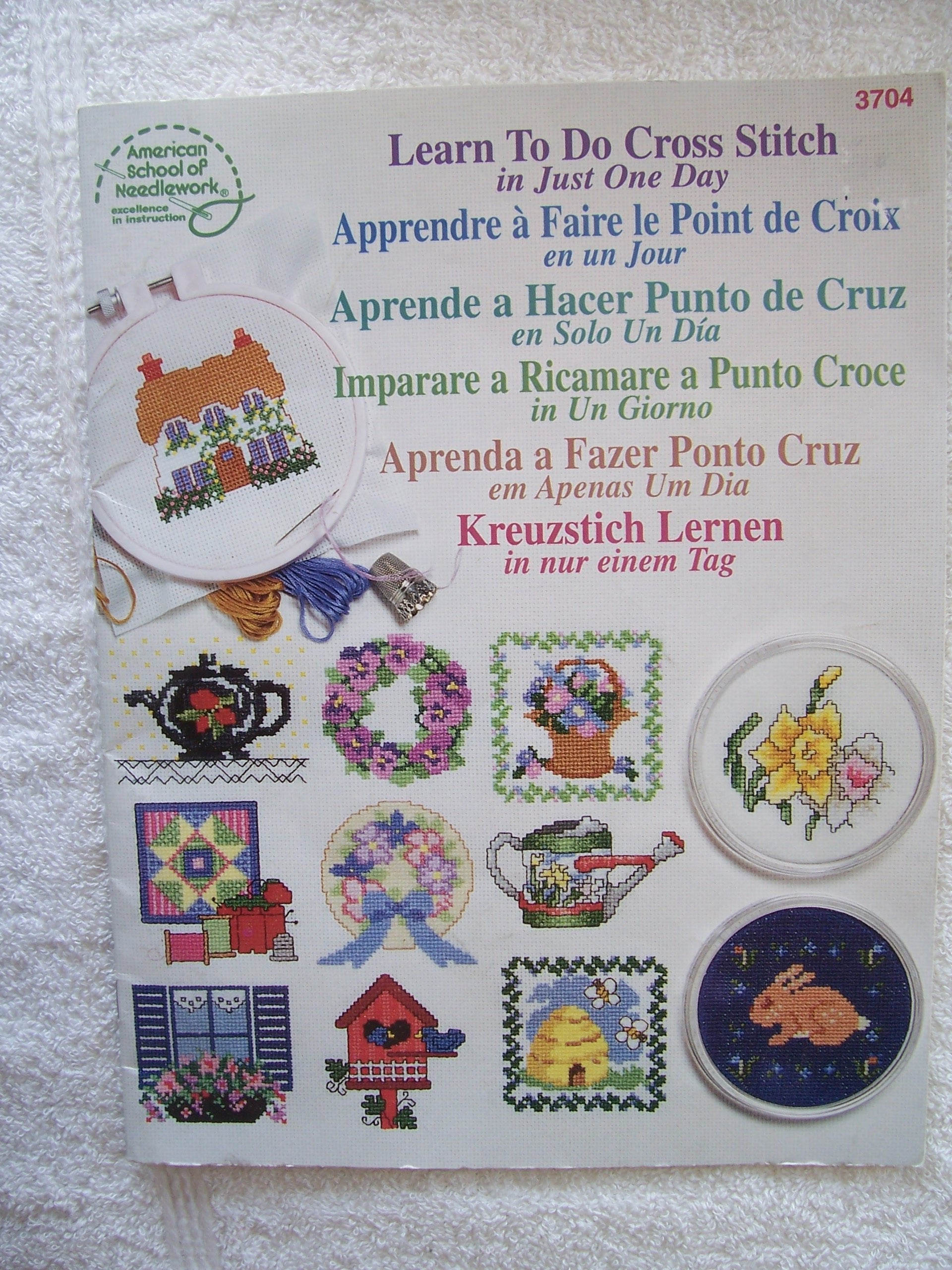 Learn to do Cross Stitch in Just One Day (in six languages),Used