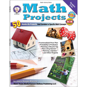 Mark Twain Math Projects Activity Book, Puzzles and HandsOn Geometry, Fractions, Ratio, Algebra, and More Mathematics Activitie,Used