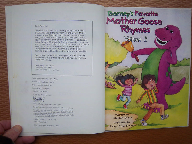 Barney's Favorite Mother Goose Rhymes (Volume 2),Used