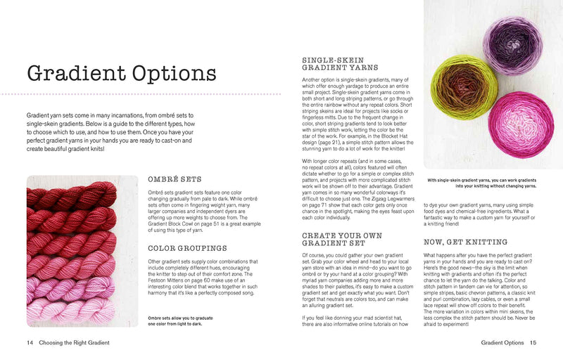 Gradient Knits: 10 Lessons and Projects Using Ombre, Stranded Colorwork, SlipStitch, and Texture,Used