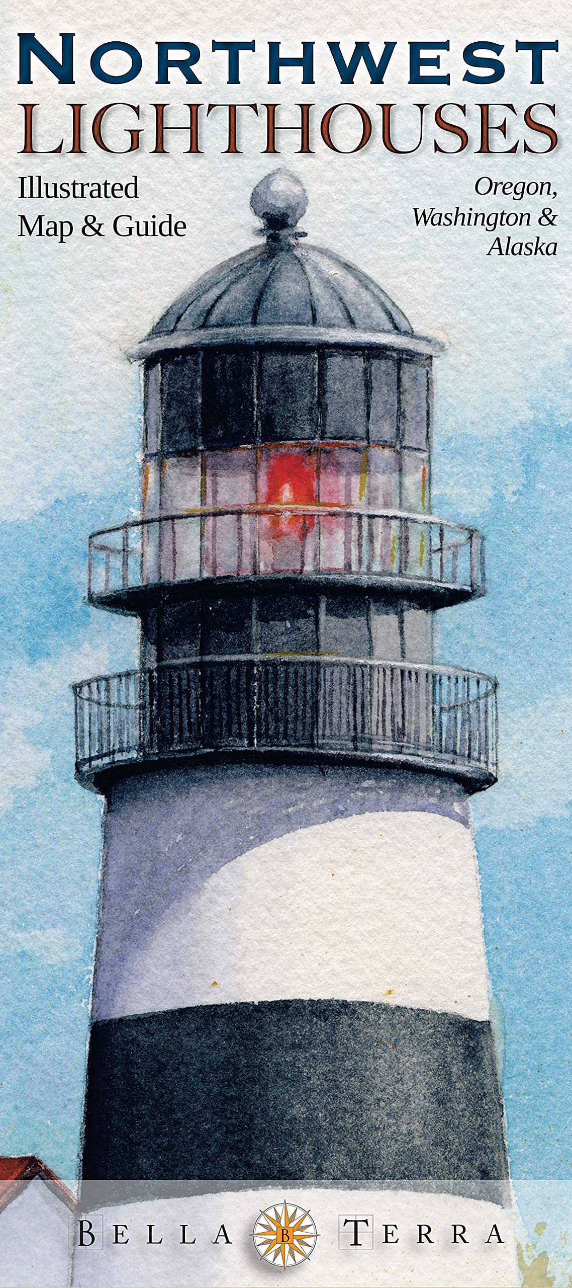 Northwest Lighthouses: Illustrated Map & Guide  Oregon, Washington & Alaska