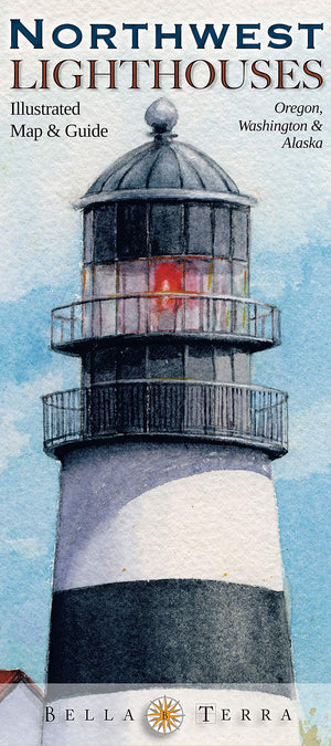 Northwest Lighthouses: Illustrated Map & Guide  Oregon, Washington & Alaska
