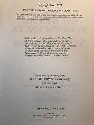 Recipes And Reminiscences Of New Orleans,Used
